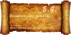 Baumholczer Gotlib névjegykártya
